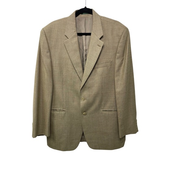 Lauren Ralph Lauren Other - Lauren Ralph Lauren Men 42L Blazer Silk Wool Tan Micro Check Sport Coat Academia